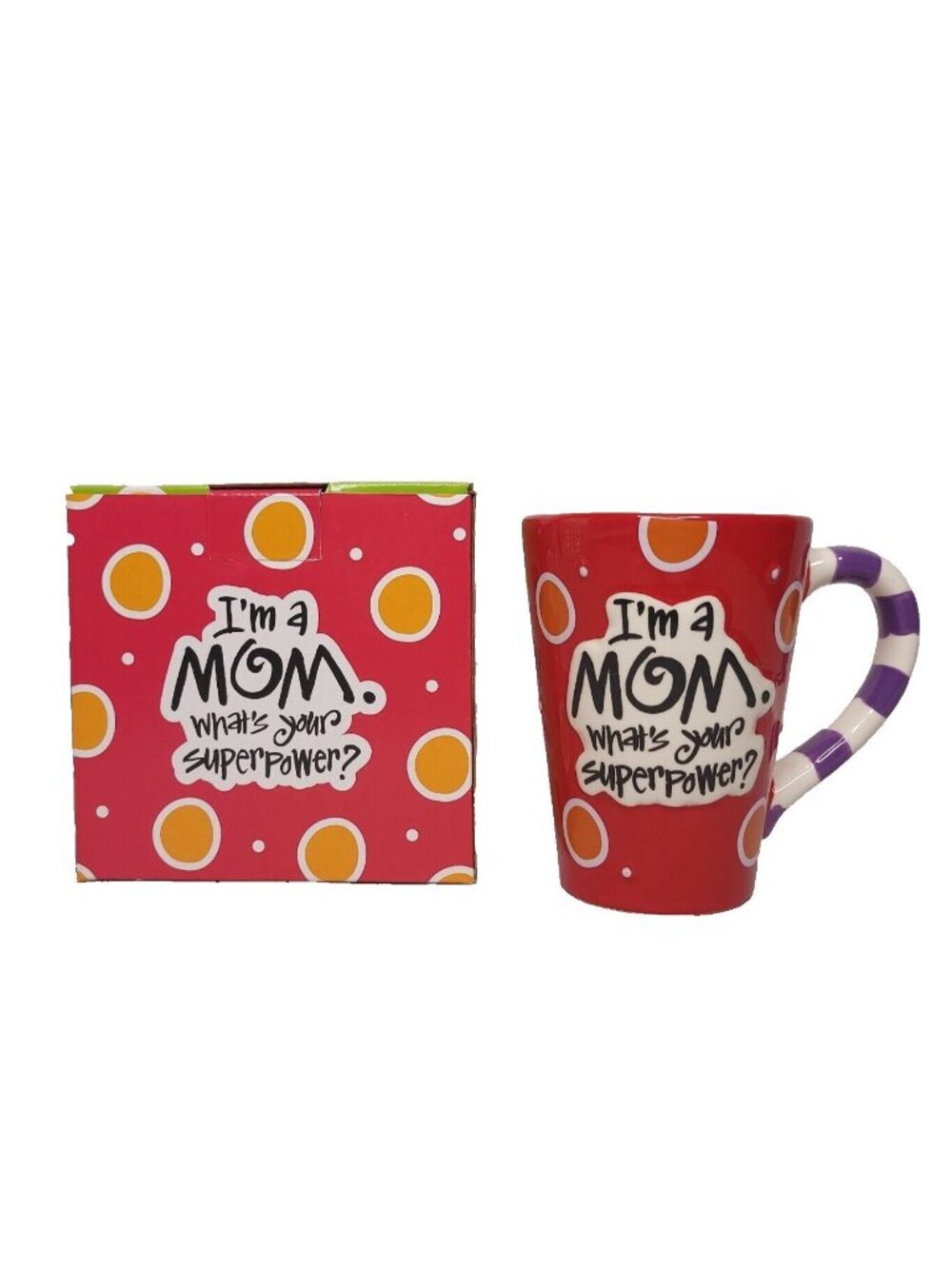 Im A Mom Whats Your Superpower Ceramic Coffee Mug 12 Oz Gift